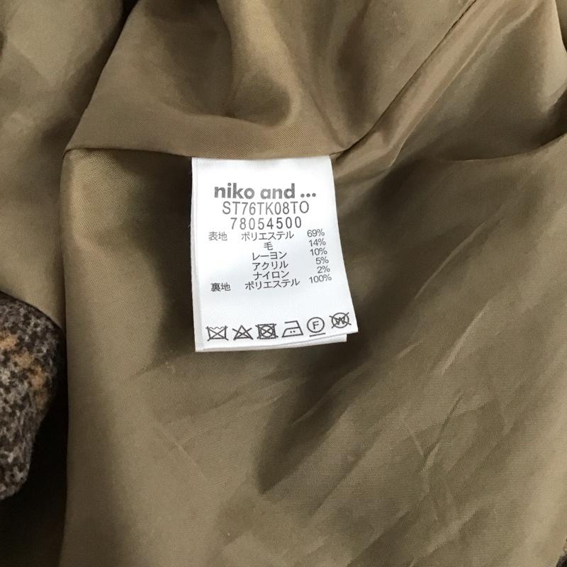 ニコアンド niko and... コート コート一般 ST76TK08TO ノーカラーチェックロングコート M チェック マルチカラー / マルチカラー / レディース USED 古着 中古 10106470