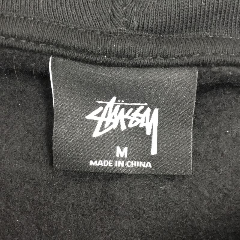 ステューシー STUSSY パーカー 長袖 長袖パーカー フード付きパーカー プリントスウェット トレーナー M ロゴ、文字 黒 / ブラック /  メンズ USED 古着 中古 10117092