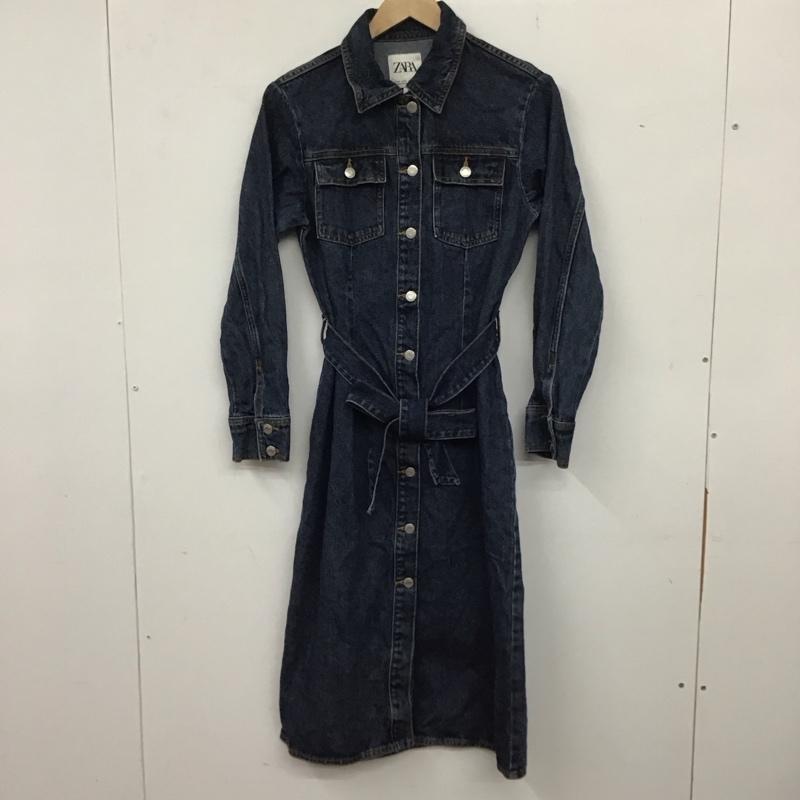 ザラ ZARA ワンピース ロングスカート デニム M 無地 インディゴ / インディゴ / レディース USED 古着 中古 10137447