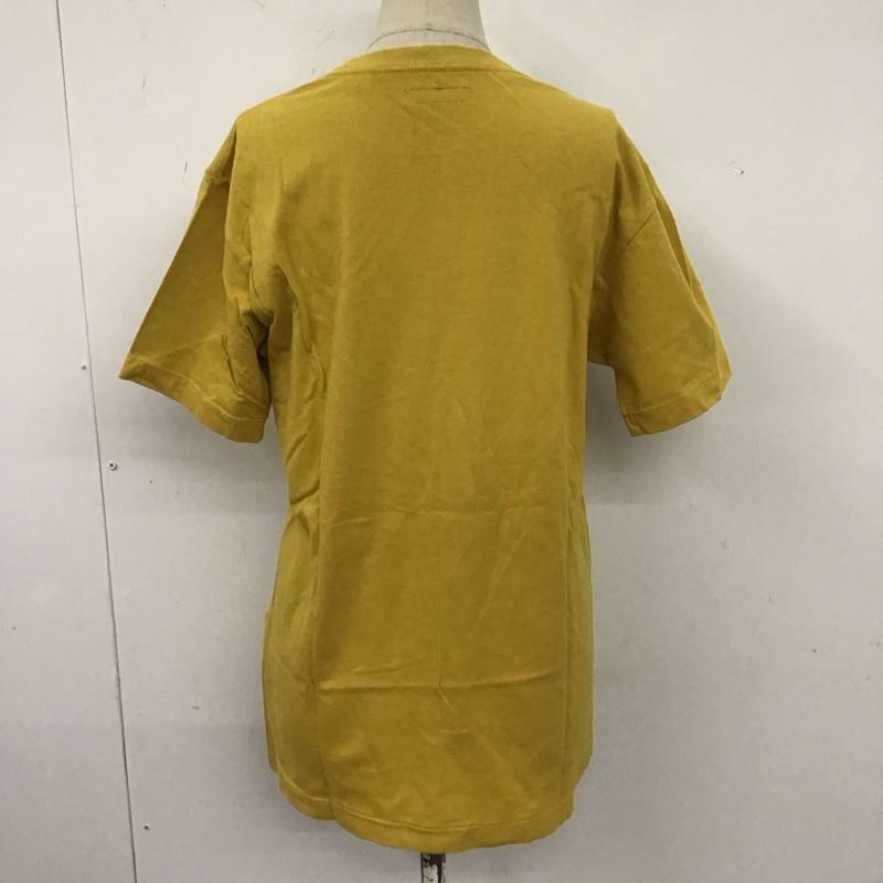 ブルーブルー BLUE BLUE Tシャツ 半袖 クルーネック フラッグ S ロゴ、文字 マスタード / マスタード / レディース USED 古着 中古 10110859
