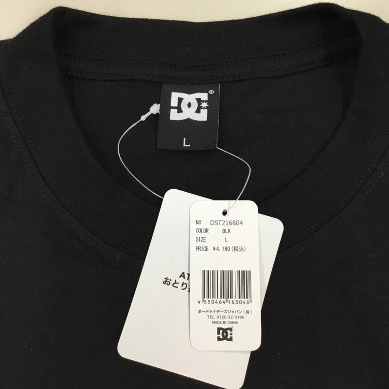 ディーシーシューズ DC SHOES Tシャツ 半袖 半袖カットソー プリントTシャツ クルーネックカットソー L ロゴ、文字 黒 / ブラック / メンズ USED 古着 中古 10111284