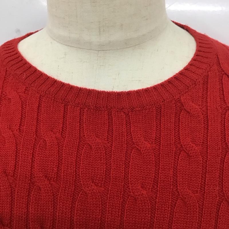 トミーヒルフィガー TOMMY HILFIGER ニット、セーター 長袖 長袖ニットカットソー ニット セーター クルーネックニット L 赤 / レッド / メンズ USED 古着 中古 10112834