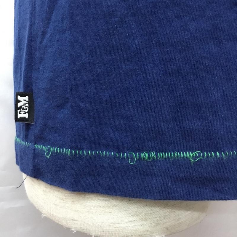 フランクリンマーシャル FRANKLIN&MARSHALL Tシャツ 半袖 半袖カットソー プリントTシャツ クルーネックカットソー L プリント 紺 / ネイビー /  メンズ USED 古着 中古 10108523