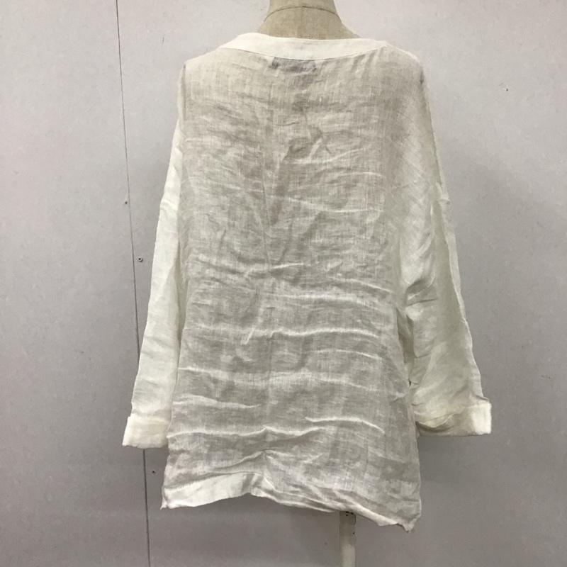 ザラ ZARA カットソー 長袖 4786 257 251 リネンシャツ M 無地 白 / ホワイト /  レディース USED 古着 中古 10108152