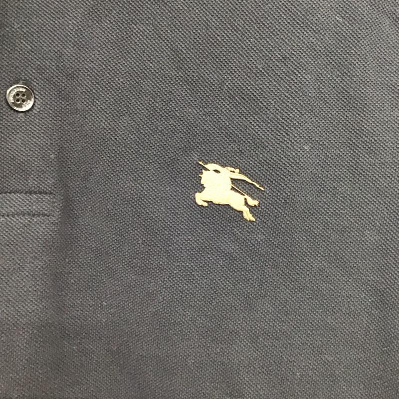バーバリーブリット Burberry Brit ポロシャツ 半袖 半袖ポロシャツ 半袖カットソー カラーシャツ M ロゴ、文字 黒 / ブラック / メンズ USED 古着 中古 10131126