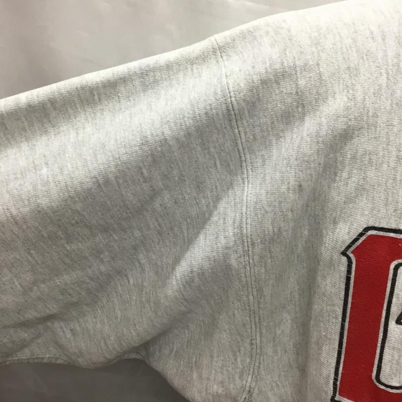 チャンピオン Champion トレーナー 長袖 長袖トレーナー スウェット クルーネック リブスウェットカットソー 80s XL ロゴ、文字 灰 / グレー /  メンズ USED 古着 中古 10119416