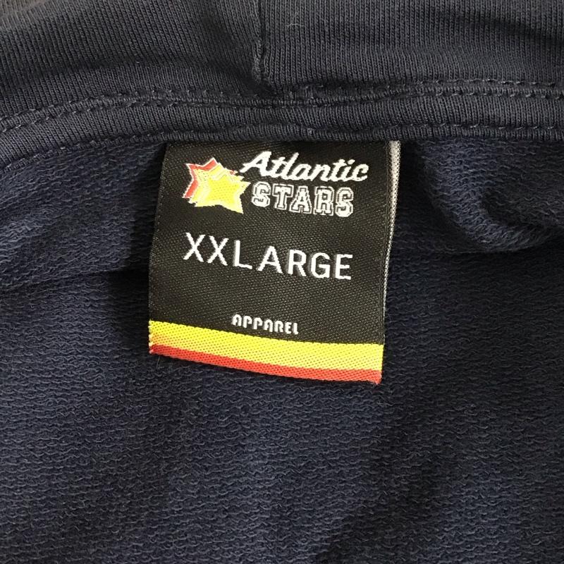 アトランティック スターズ Atlantic STARS パーカー 長袖 長袖パーカー フード付きパーカー プリントスウェット トレーナー XXL ロゴ、文字 紺 / ネイビー /  メンズ USED 古着 中古 10124824