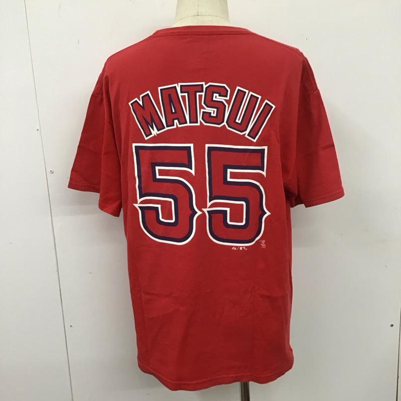 マジェスティック MAJESTIC Tシャツ 半袖 半袖カットソー プリントTシャツ クルーネックカットソー L プリント 赤 / レッド /  メンズ USED 古着 中古 10111147