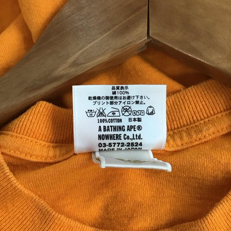 アベイシングエイプ A BATHING APE Tシャツ 半袖 プリント 橙 / オレンジ / レディース USED 古着 中古 10130306