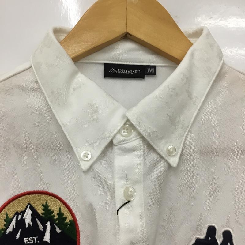 カッパ Kappa ポロシャツ 長袖 KG952LS43 ボタンダウン ゴルフウェア タグ付き M ワンポイント 白 / ホワイト / メンズ USED 古着 中古 10135703