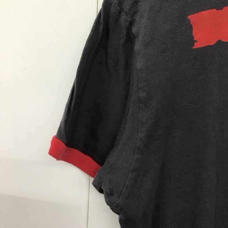 ディーゼル DIESEL Tシャツ 半袖 リンガーTシャツ S ロゴ、文字 赤 / レッド / X チャコールグレー / チャコールグレー / レディース USED 古着 中古 10130595