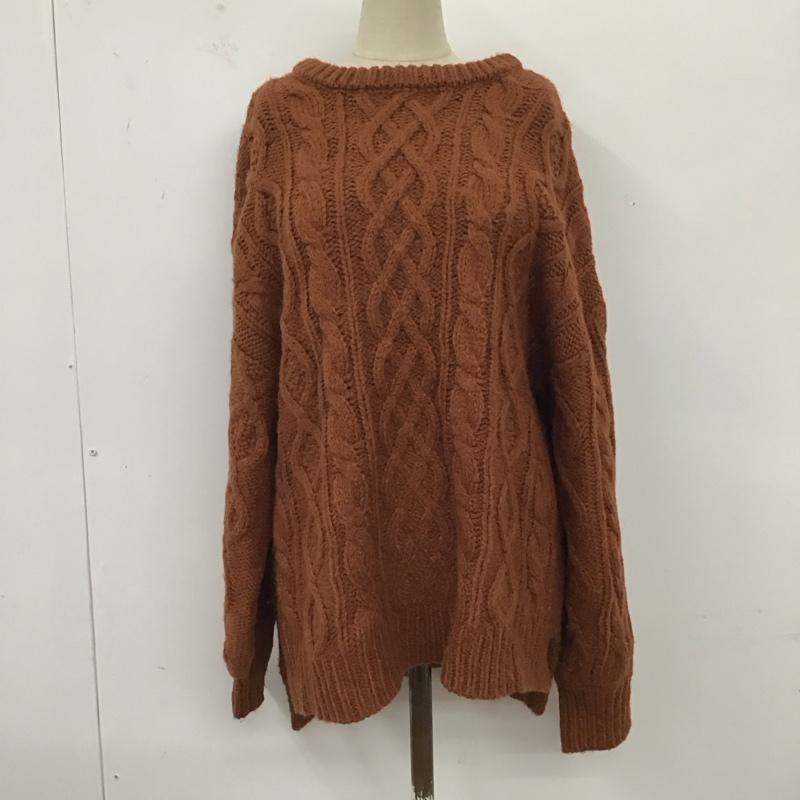 フリークスストア FREAK S STORE ニット、セーター 長袖 FREE 無地 茶 / ブラウン / レディース USED 古着 中古 10121906