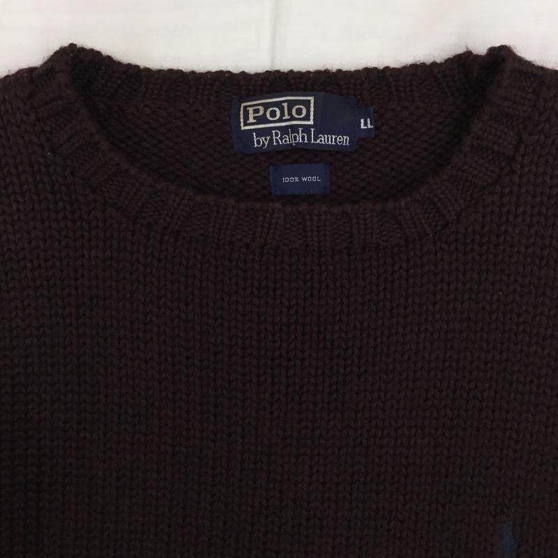 ポロラルフローレン POLO RALPH LAUREN ニット、セーター 長袖 90s LL ワンポイント ボルドー / ボルドー / メンズ USED 古着 中古 10139632