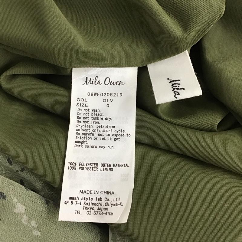 ミラオーウェン Mila Owen ワンピース ロングスカート 長袖ロングワンピース ノーカラーシャツワンピース フレアスカート 0 総柄 マルチカラー / マルチカラー / レディース USED 古着 中古 10142058