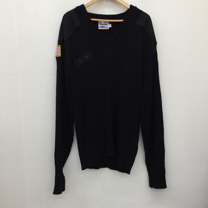 ユーズドクロージング used clothes ニット、セーター 七分袖 Blauer 3L 無地 黒 / ブラック / メンズ USED 古着 中古 10138467