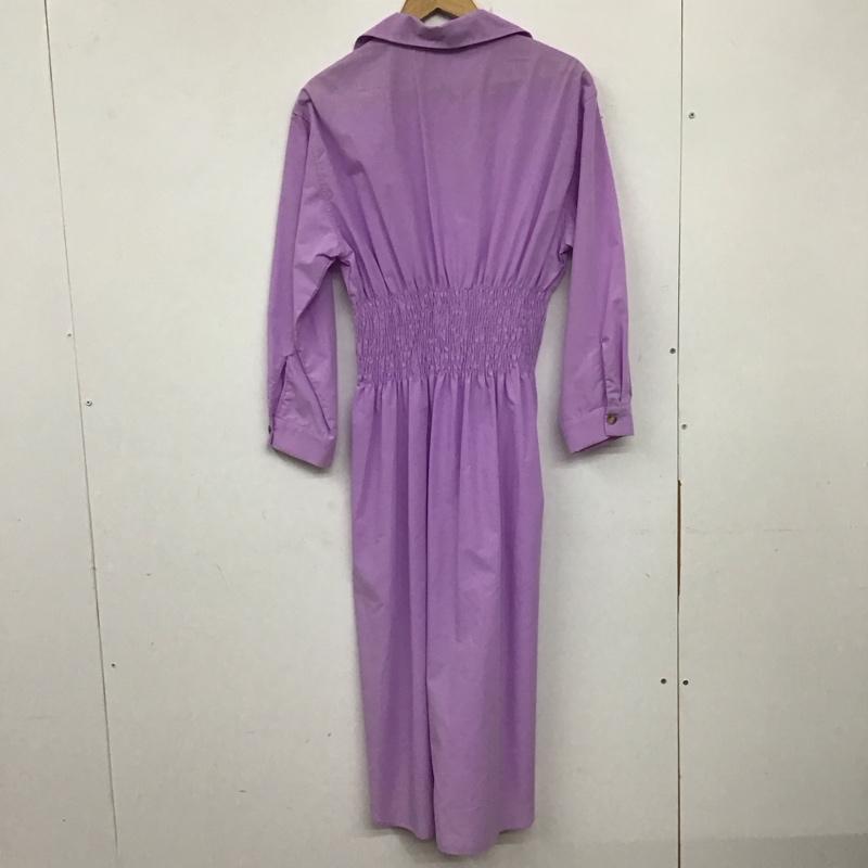 ザラ ZARA ワンピース ロングスカート 長袖シャツワンピース 前空きロングワンピース M 無地 紫 / パープル / レディース USED 古着 中古 10137557