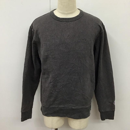 チャンピオン Champion トレーナー 長袖 長袖トレーナー スウェット クルーネック リブスウェットカットソー XL ロゴ、文字 灰 / グレー /  メンズ USED 古着 中古 10118255