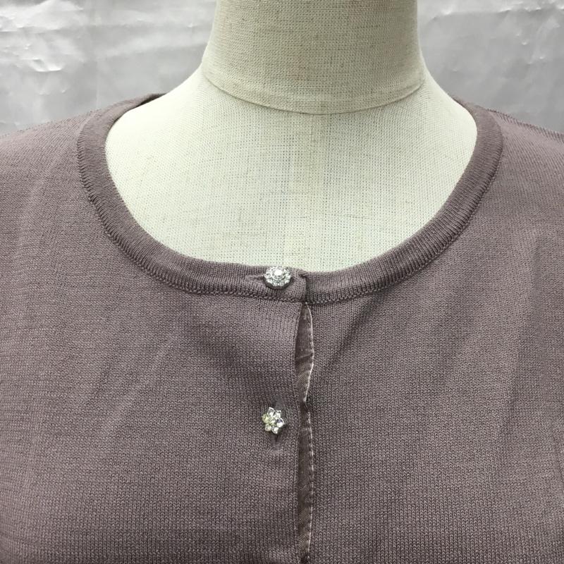 ミッシュマッシュ MISCH MASCH カーディガン 長袖 8-410-00183-4514-21 クルーネック M 無地 紫 / パープル / レディース USED 古着 中古 10107334
