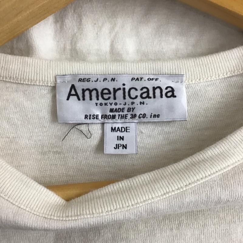 アメリカーナ AMERICANA カットソー 長袖 長袖カットソー プリントカットソー クルーネック ロゴ、文字 白 / ホワイト / レディース USED 古着 中古 10129727