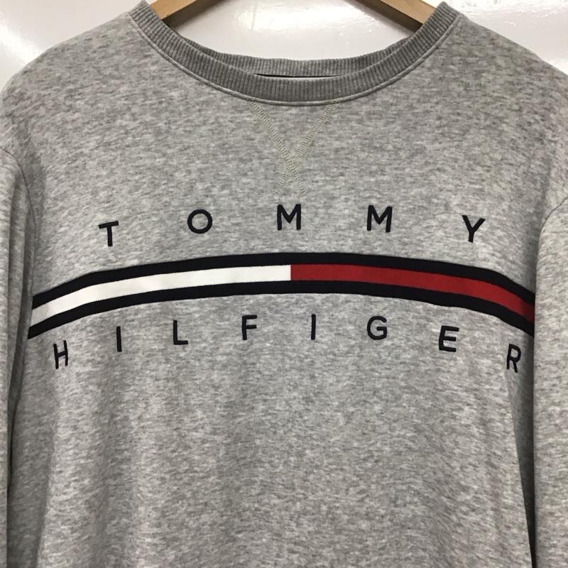トミーヒルフィガー TOMMY HILFIGER トレーナー 長袖 長袖 XXL ロゴ、文字 灰 / グレー / メンズ USED 古着 中古 10138599