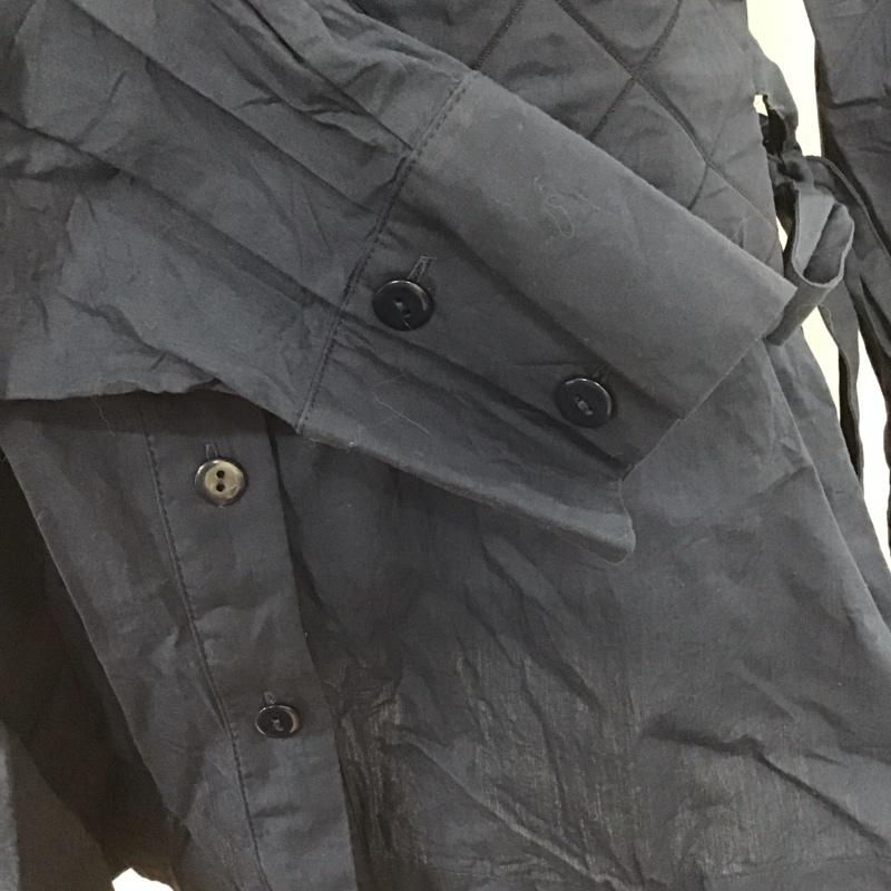 ザラ ZARA シャツ、ブラウス 長袖 長袖シャツ 無地シャツ ノーカラーシャツ M 無地 紺 / ネイビー / レディース USED 古着 中古 10125195