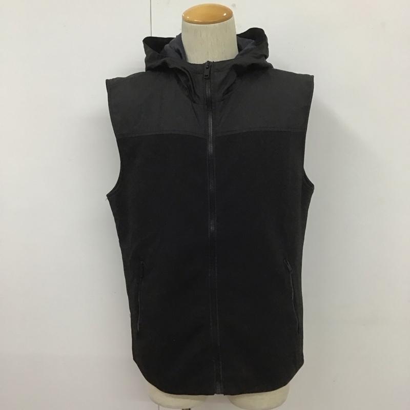 ザラメン ZARA MAN ベスト ベスト ジップアップベスト フード付きベスト ナイロンベスト XL 無地 黒 / ブラック / メンズ USED 古着 中古 10107781