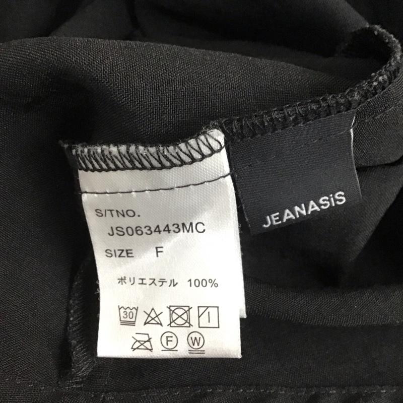 ジーナシス JEANASIS カットソー 半袖 js063443mc カシュクールシャツ ブラウス 七分袖 ペプラム 半袖カットソー FREE 無地 黒 / ブラック /  レディース USED 古着 中古 10109562