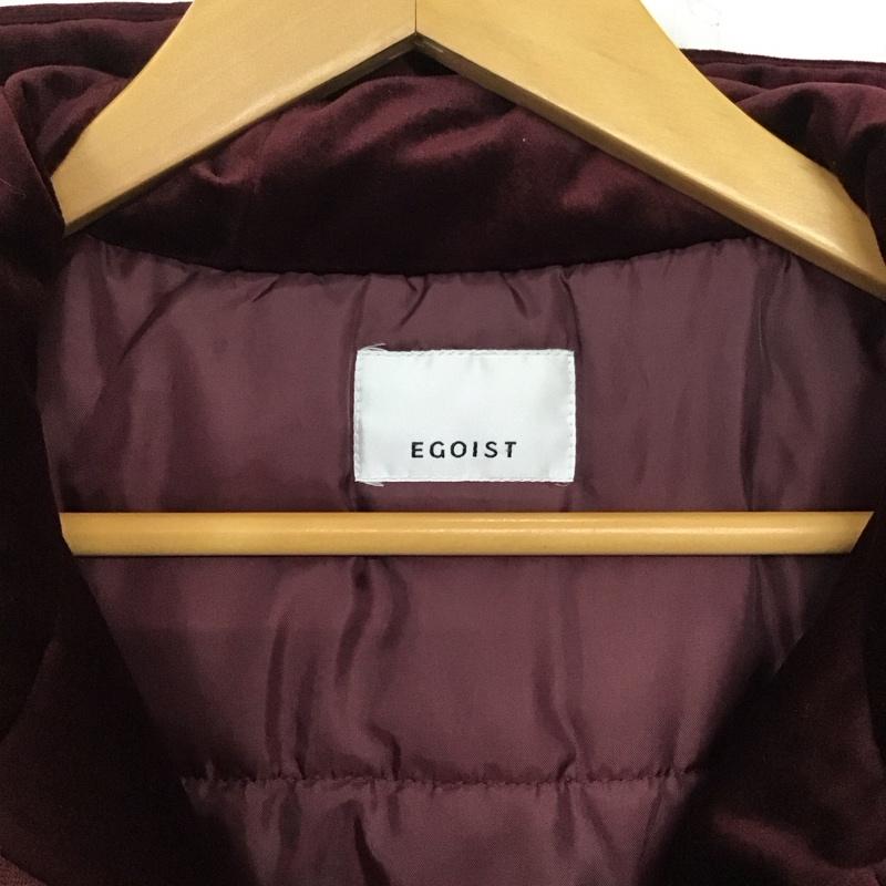 エゴイスト EGOIST コート コート一般 120114312001 ロアフード中綿コート FREE 無地 えんじ / ワインレッド / レディース USED 古着 中古 10137416