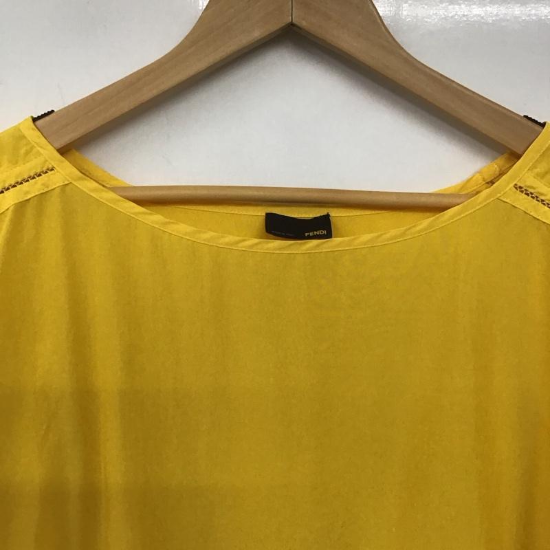 フェンディ FENDI カットソー 長袖 40 無地 黄 / イエロー / レディース USED 古着 中古 10133311