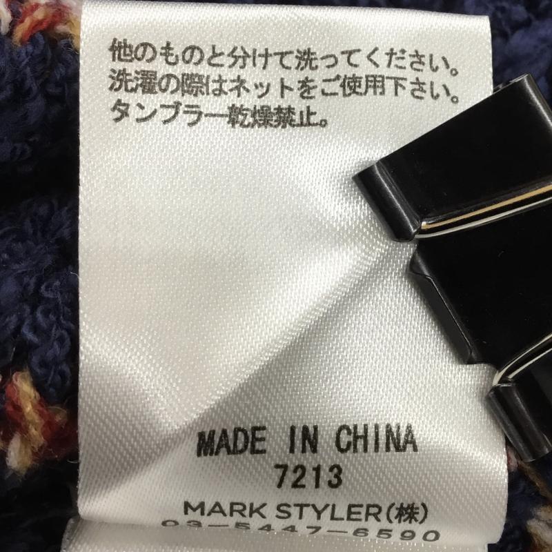 ダズリン dazzlin ニット、セーター 長袖 FREE ボーダー柄 紺 / ネイビー / X 赤 / レッド / レディース USED 古着 中古 10138996