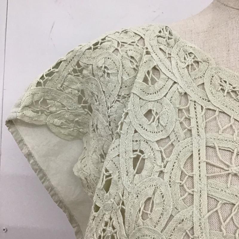 ニコアンド niko and... カットソー 半袖 バテンレース レース柄 薄緑 / ライトグリーン /  レディース USED 古着 中古 10112638