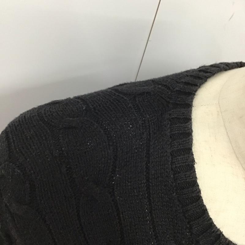 ポロラルフローレン POLO RALPH LAUREN ニット、セーター 長袖 長袖ニットカットソー ニット セーター クルーネックニット M ロゴ、文字 黒 / ブラック / メンズ USED 古着 中古 10123827