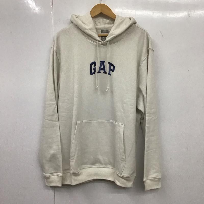 ギャップ GAP パーカー 長袖 フーディ L 無地 白 / ホワイト / メンズ USED 古着 中古 10134876