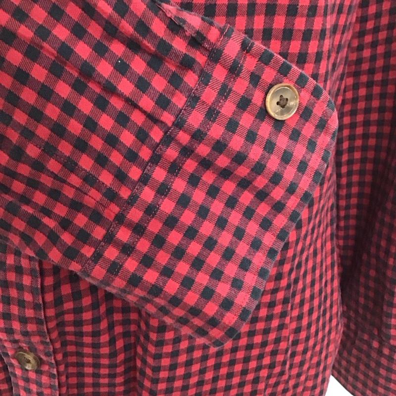 ラルフローレン RALPHLAUREN シャツ、ブラウス 長袖 長袖シャツ カラーシャツ ポケットシャツ 長袖カットソー チェックシャツ チェック 黒 / ブラック / X 赤 / レッド /  メンズ USED 古着 中古 10110931