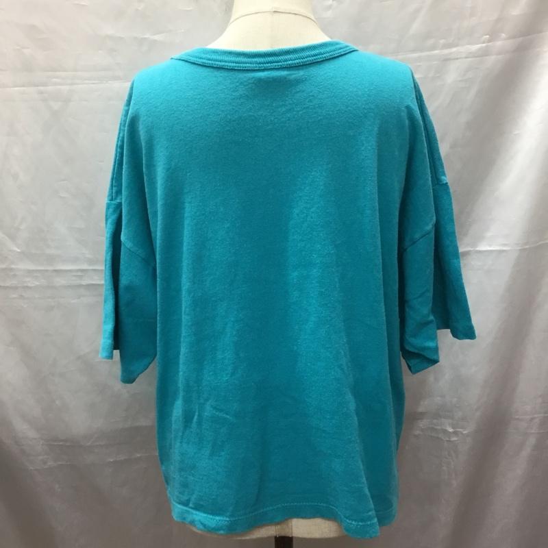チャンピオン Champion Tシャツ 半袖 クロップド丈 ワイド XL ロゴ、文字 青 / ブルー / レディース USED 古着 中古 10115553