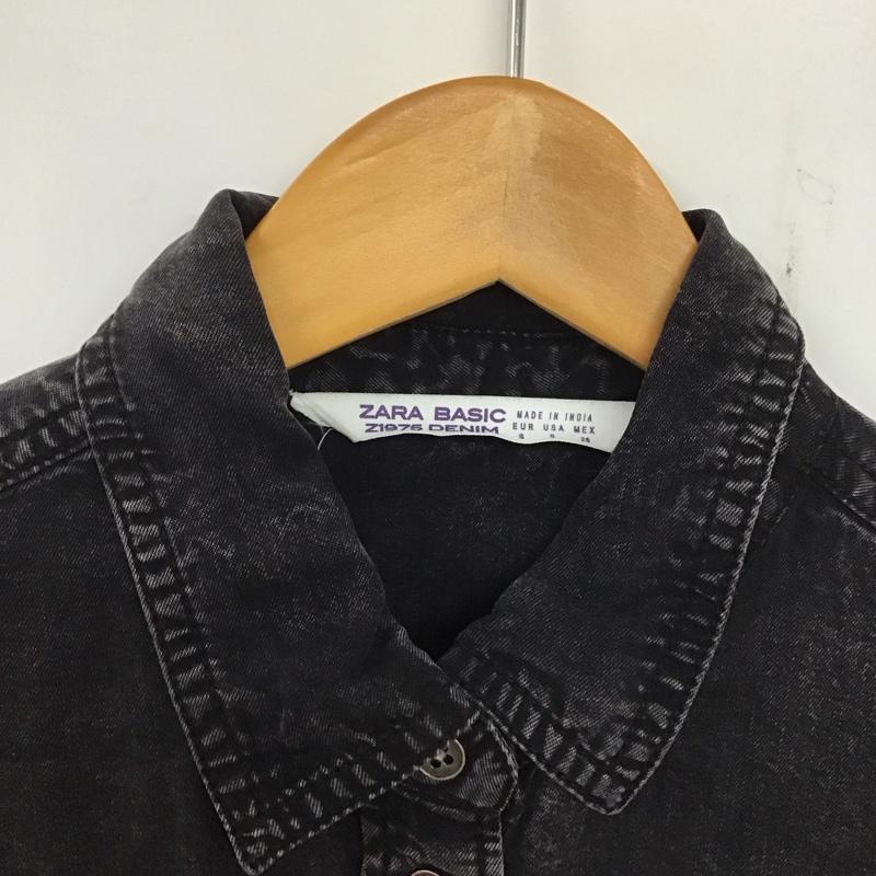 ザラベーシック ZARA BASIC シャツ、ブラウス 長袖 S 無地 黒 / ブラック / レディース USED 古着 中古 10136527
