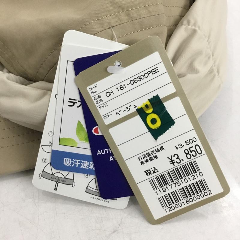 チャンピオン Champion 帽子 キャップ 181-0630 ファイスネックカバーキャップ ネックゲイター付き 2WAY タグ付き ロゴ、文字 ベージュ / ベージュ / レディース USED 古着 中古 10142804