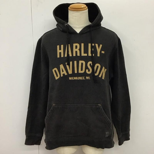 ハーレーダビッドソン Harley-Davidson パーカー 長袖 長袖パーカー フード付きパーカー プリントスウェット トレーナー XXL ロゴ、文字 黒 / ブラック /  メンズ USED 古着 中古 10119956
