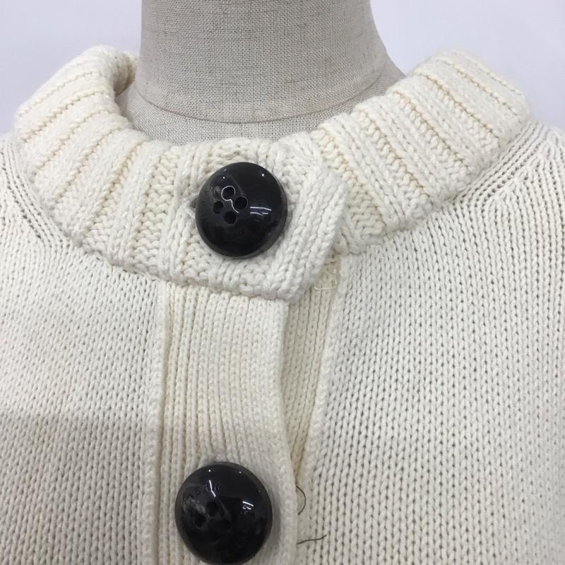 バーバリーブルーレーベル BURBERRY BLUE LABEL カーディガン 長袖 E1N03-351-02 クルーネック 38 無地 アイボリー / アイボリー / レディース USED 古着 中古 10107548