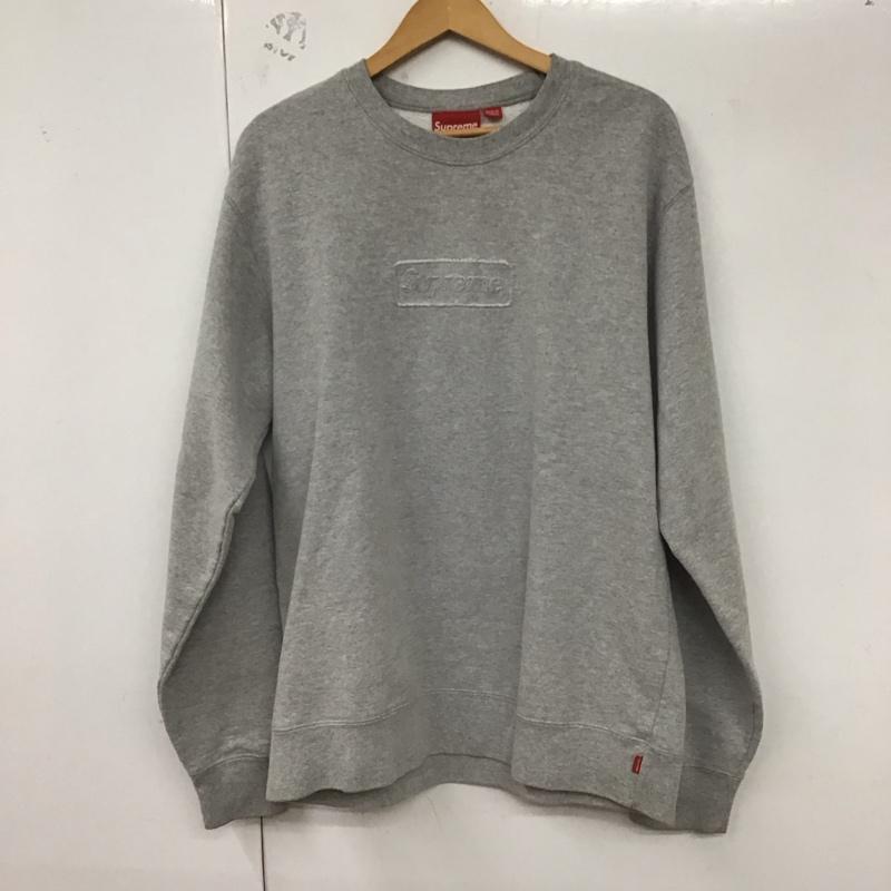 シュプリーム Supreme トレーナー 長袖 20SS CutoutboxLogoCrewneckBoxLogo 長袖トレーナー L ロゴ、文字 灰 / グレー / メンズ USED 古着 中古 10129579