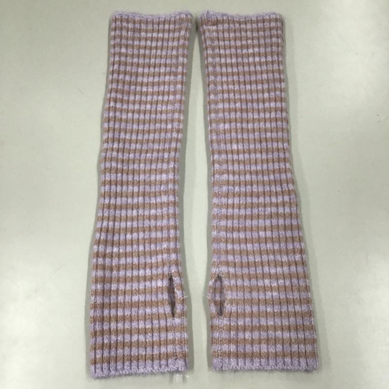 ダブルクローゼット w closet ニット、セーター 半袖 341026 アームカバー付き ボーダー柄 紫 / パープル / X 桃 / ピンク /  レディース USED 古着 中古 10112439