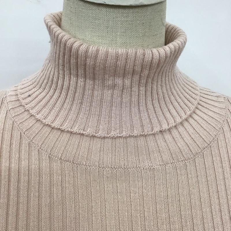 バーバリーブルーレーベル BURBERRY BLUE LABEL ニット、セーター 長袖 FB594-757-12 ウール タートルネック 38 ワンポイント 桃 / ピンク /  レディース USED 古着 中古 10116716