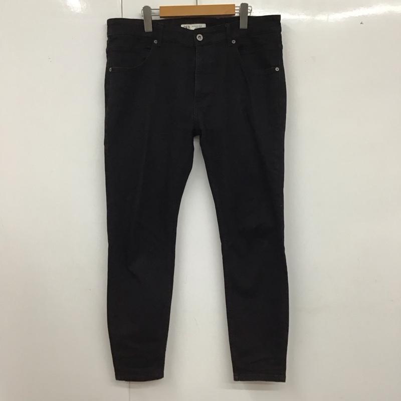 ザラ ZARA パンツ デニム、ジーンズ デニムパンツ スリムパンツ カジュアルパンツ ストレッチパンツ 46 無地 黒 / ブラック / メンズ USED 古着 中古 10127747