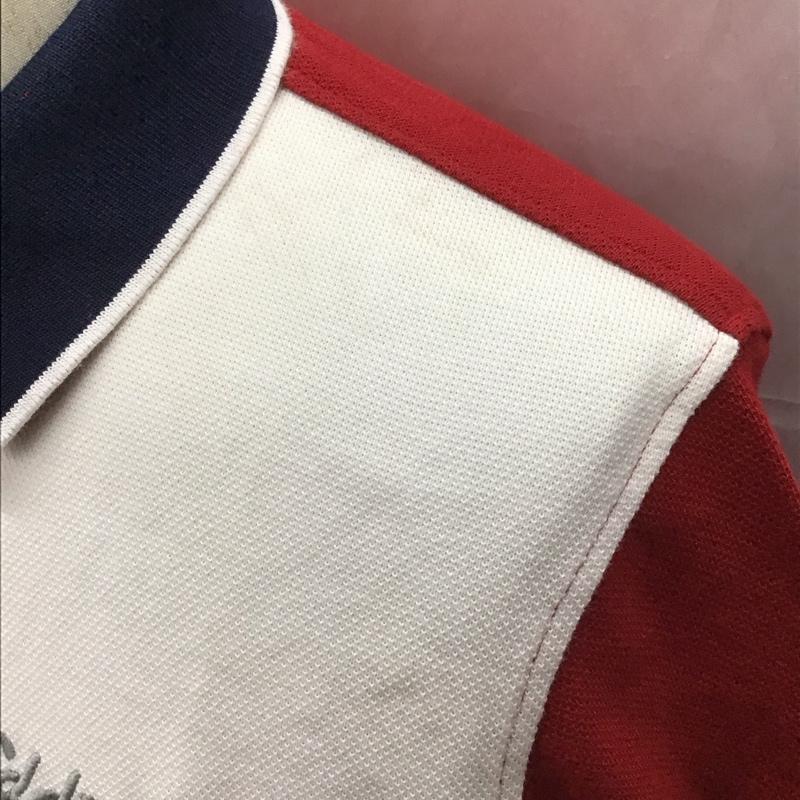 エディーバウアー Eddie Bauer ポロシャツ 半袖 半袖ポロシャツ カラーシャツ 半袖カットソー S ロゴ、文字 白 / ホワイト / X 赤 / レッド / X 紺 / ネイビー /  メンズ USED 古着 中古 10111683