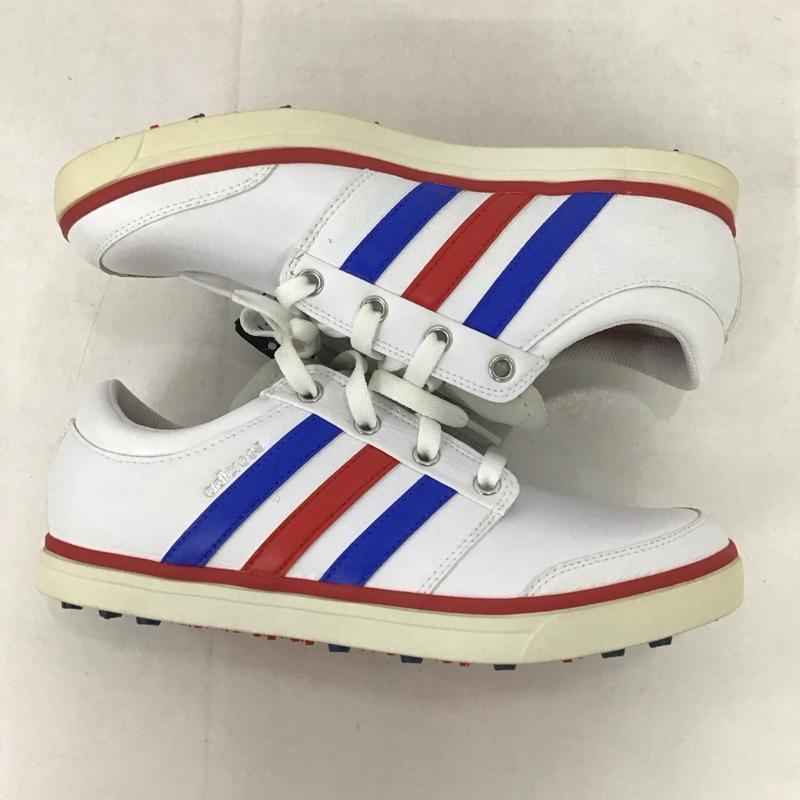 アディダス adidas スニーカー スニーカー Q47039 gripmor スパイクレスゴルフシューズ 25cm 箱有 25.0cm ロゴ、文字 白 / ホワイト / X 青 / ブルー / X 赤 / レッド / レディース USED 古着 中古 10135364