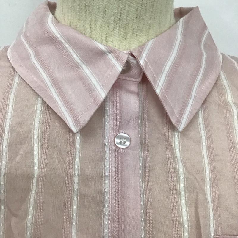 アルシーヴ archives シャツ、ブラウス 長袖 長袖シャツ ストライプシャツ カラーシャツ ショート丈シャツ M ストライプ 桃 / ピンク / レディース USED 古着 中古 10125264