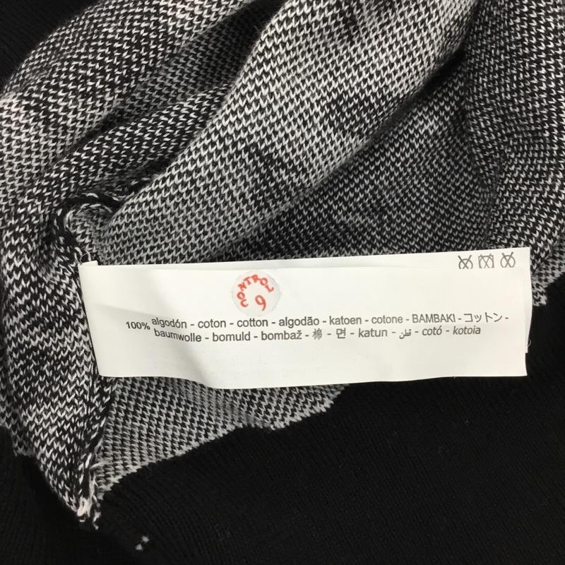 ザラ ZARA ニット、セーター 長袖 長袖ニットカットソー クルーネックカットソー セーター XL 総柄 白 / ホワイト / X 黒 / ブラック / メンズ USED 古着 中古 10111314