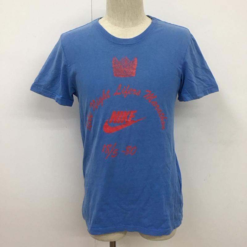 ナイキ NIKE Tシャツ 半袖 半袖カットソー プリントTシャツ クルーネックカットソー スポーツウェア M プリント 青 / ブルー / メンズ USED 古着 中古 10111472
