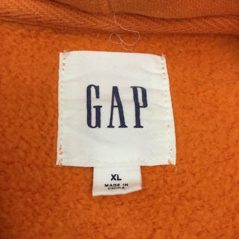 ギャップ GAP パーカー 長袖 長袖パーカー フード付きパーカー プリントスウェット トレーナー XL ロゴ、文字 橙 / オレンジ / メンズ USED 古着 中古 10109338