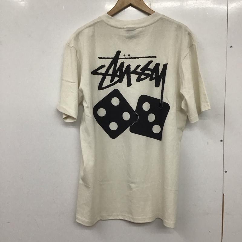 ステューシー STUSSY Tシャツ 半袖 半袖カットソー プリントTシャツ クルーネックカットソー L ロゴ、文字 白 / ホワイト / メンズ USED 古着 中古 10138443